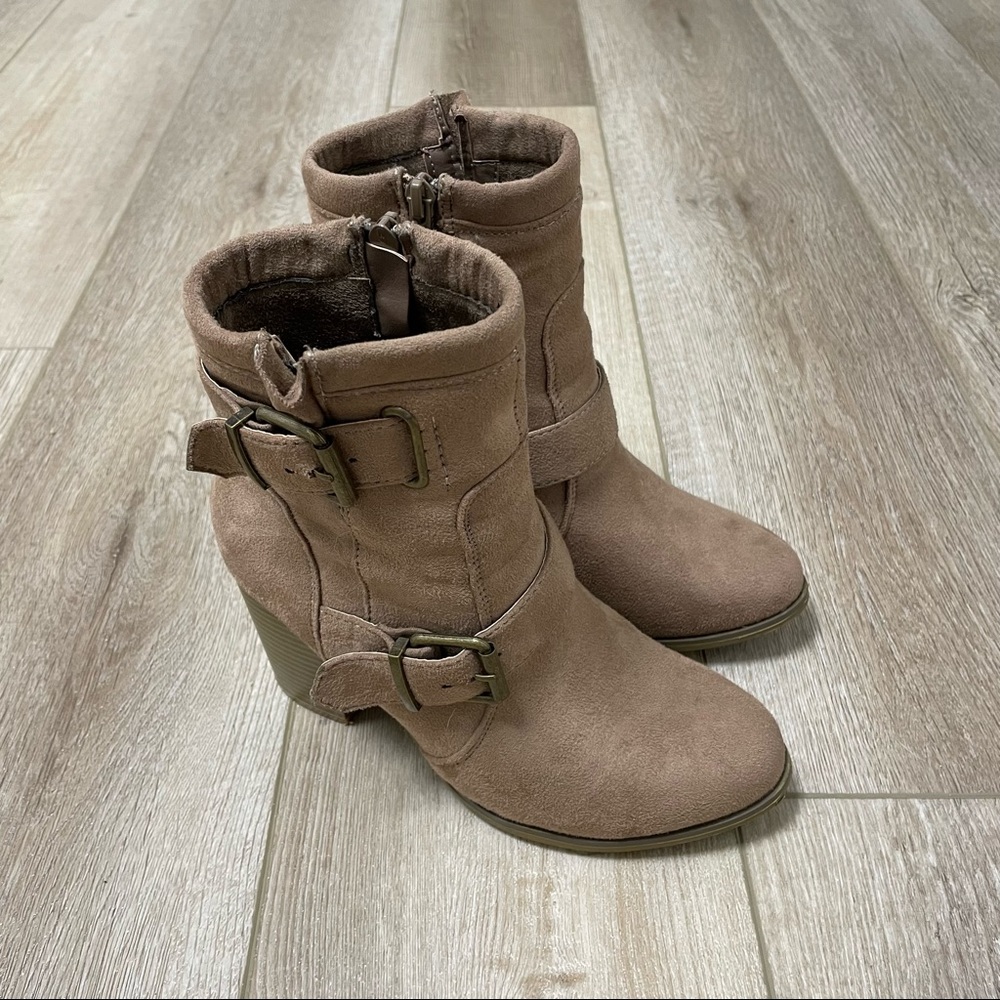 Mauve Suede Booties